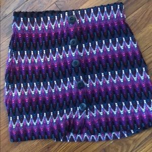 Button front sweater skirt